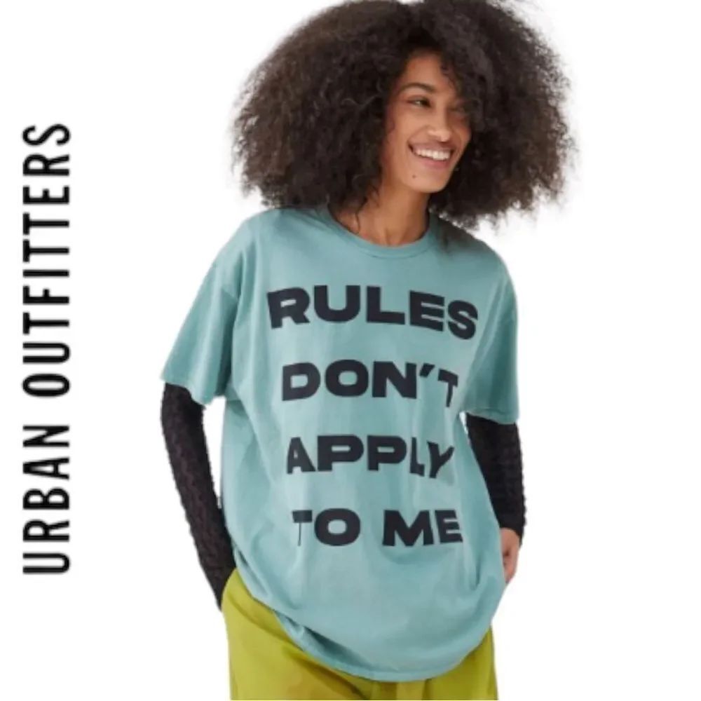 NEW UO Urban Outfitters Rules Don’t Apply To Me Oversized Tee S M S/M L XL L/XL